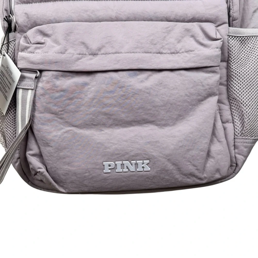 NWT PINK Victoria's Secret Quilted Spring Violet Puffer School Backpack Laptop
